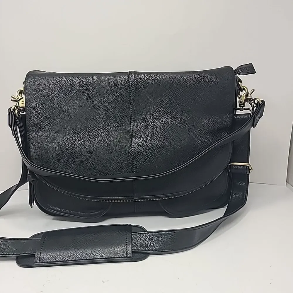 Johansen Tote Betsy Style Camera Bag DSLR Black Faux Leather LARGE - EUC